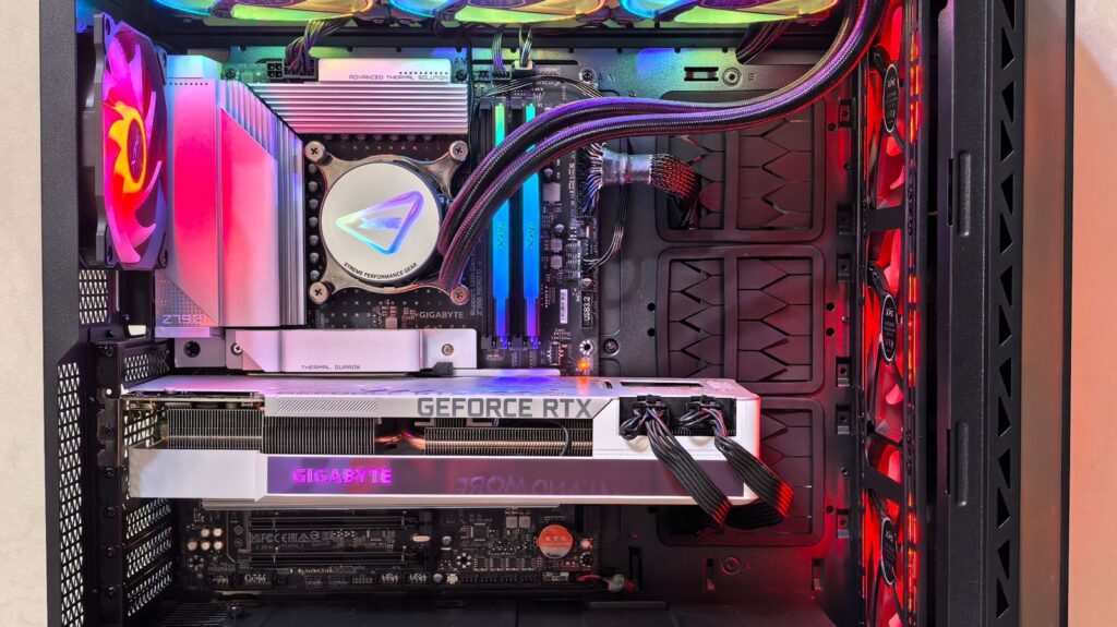 Custom built gaming PC interior
