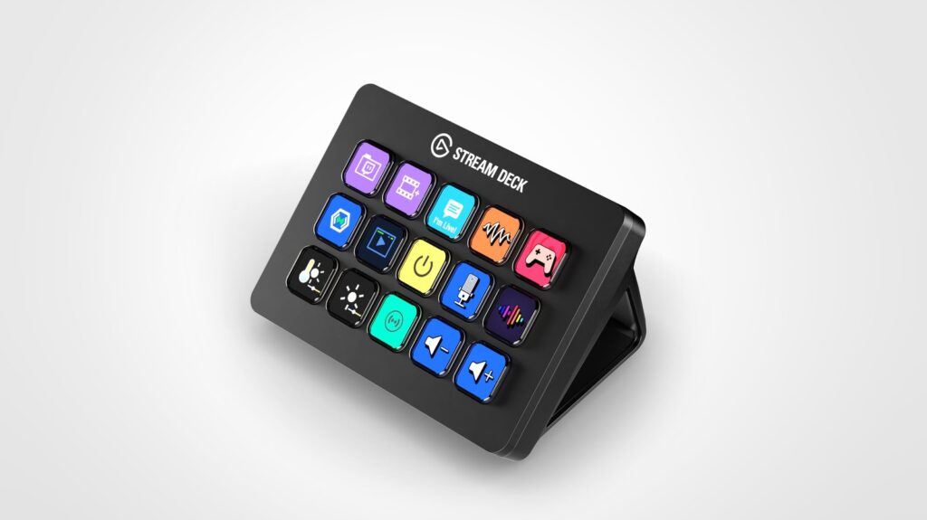 Elgato Stream Deck MK.2 with 15 LCD keys on a stand