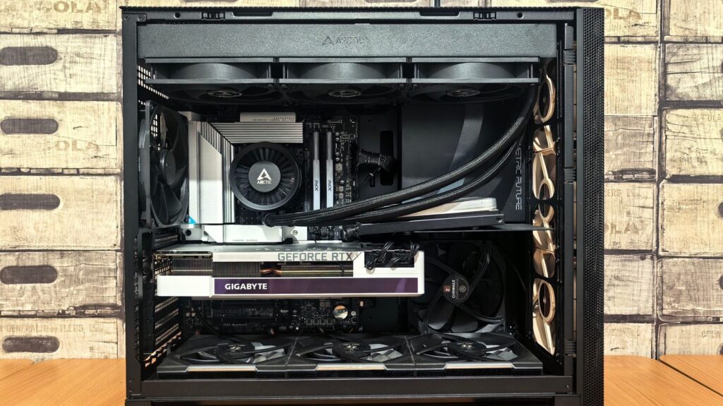 Clean cable managed PC build interior